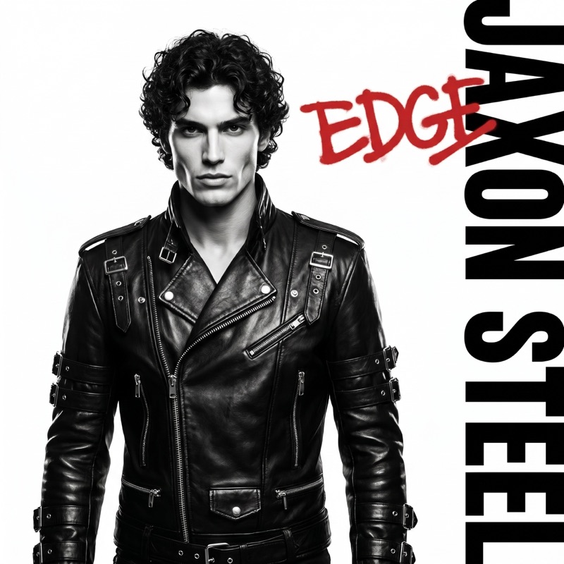 AI-generated album cover — black & white rock portrait