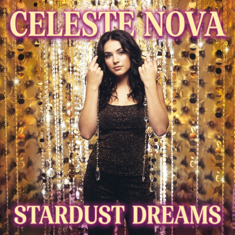 AI-generated album cover — golden glamour pop