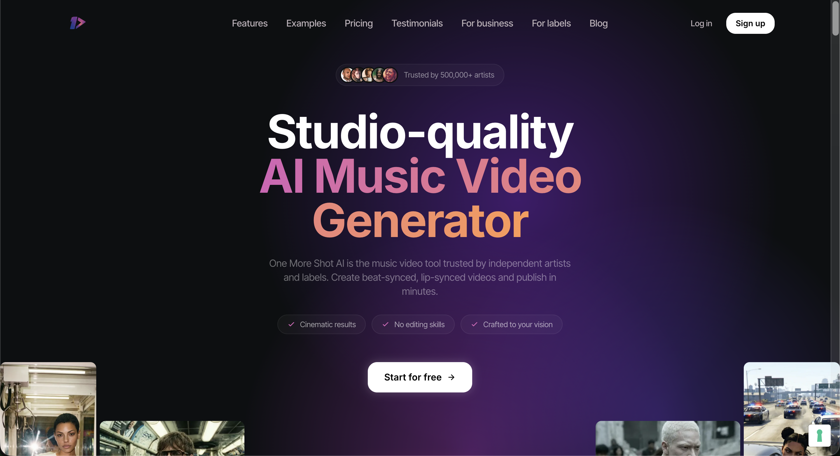 One More Shot AI — Homepage screenshot 2